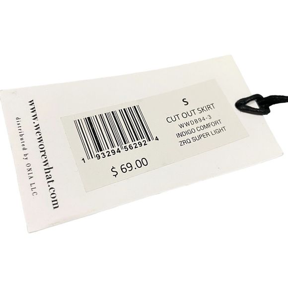 Revolve We Wore What Skirt Women S Denim Cut Out Mini Light Wash 90s Y2K Casual - Picture 4 of 16